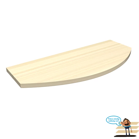 Ovális laminált polc Juhar